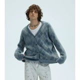 Two Tone Faux Fur Plaid Cardigan