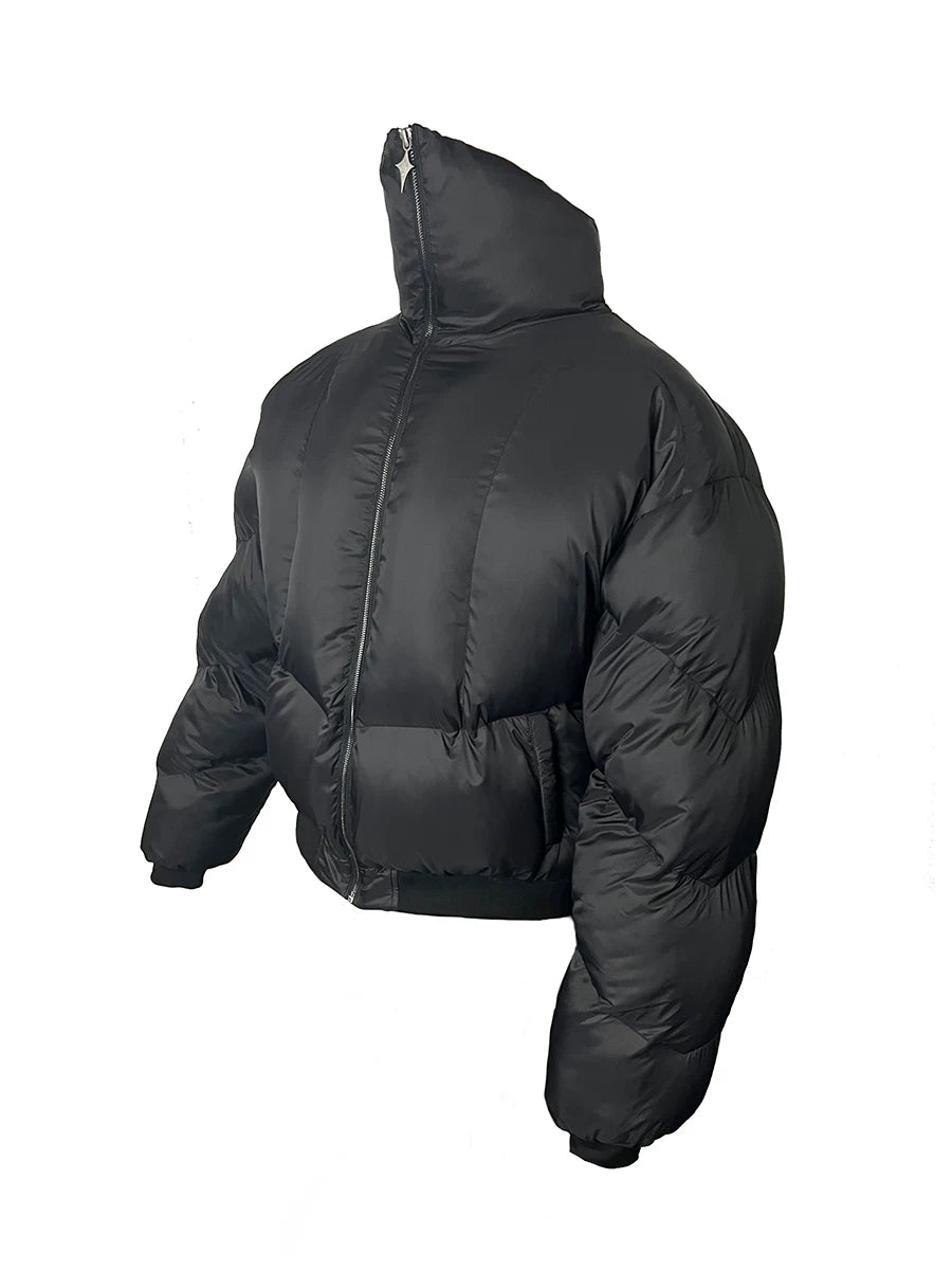 Men's Black Cross Armoured Down Coat