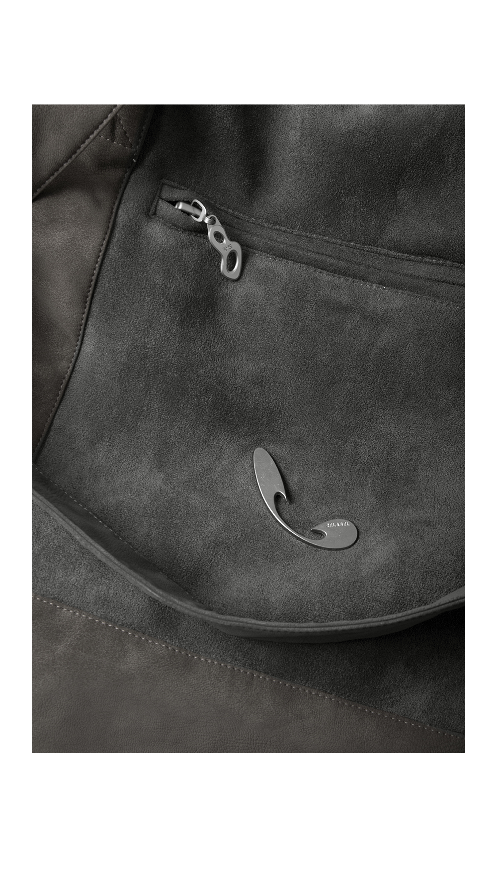 Suede Patchwork Metal Plaque Convertible Backpack