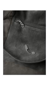 Suede Patchwork Metal Plaque Convertible Backpack