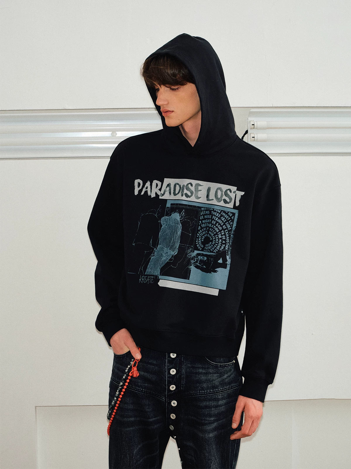 Unisex Boxy Color Block Print Hoodies