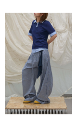 Plaid Casual Pants With Detachable Scarf