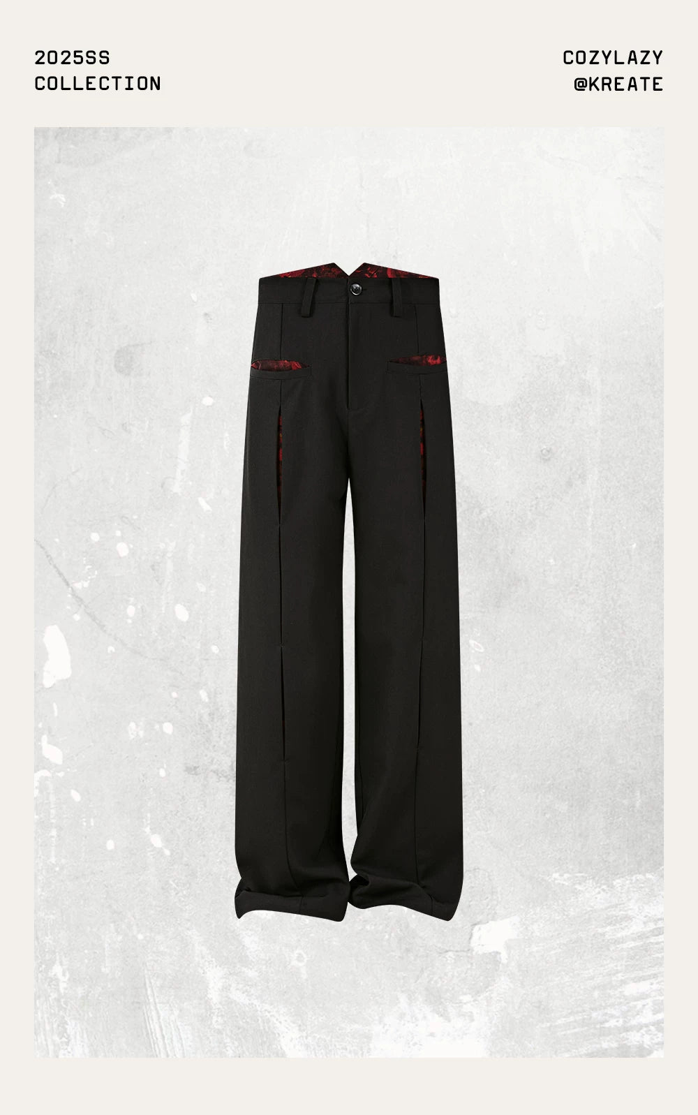 Oil-Lined Color Block Straight Equestrian Pants