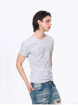 Men’s Rhinestone Skull Striped Tees