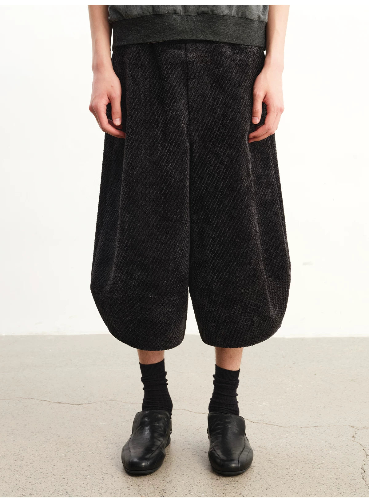 Loose Casual Twill Cropped Shorts