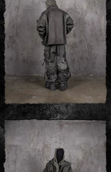 Distressed Patchwork Strapped Scavenger Jacket