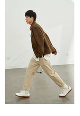 Vintage Herringbone Elastic Waist Cargo Pants