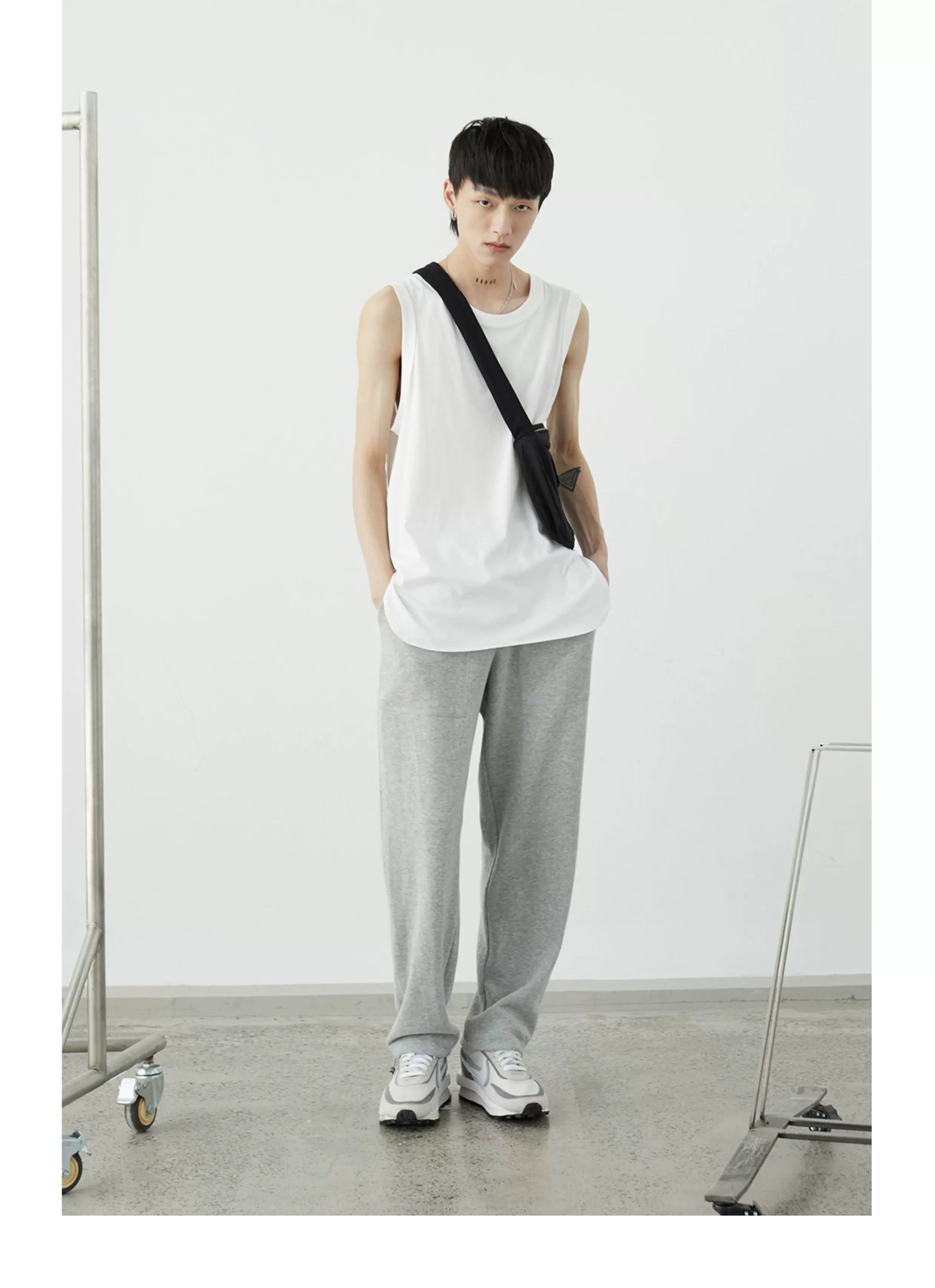 Stripe Plush Drawstring Track Pants
