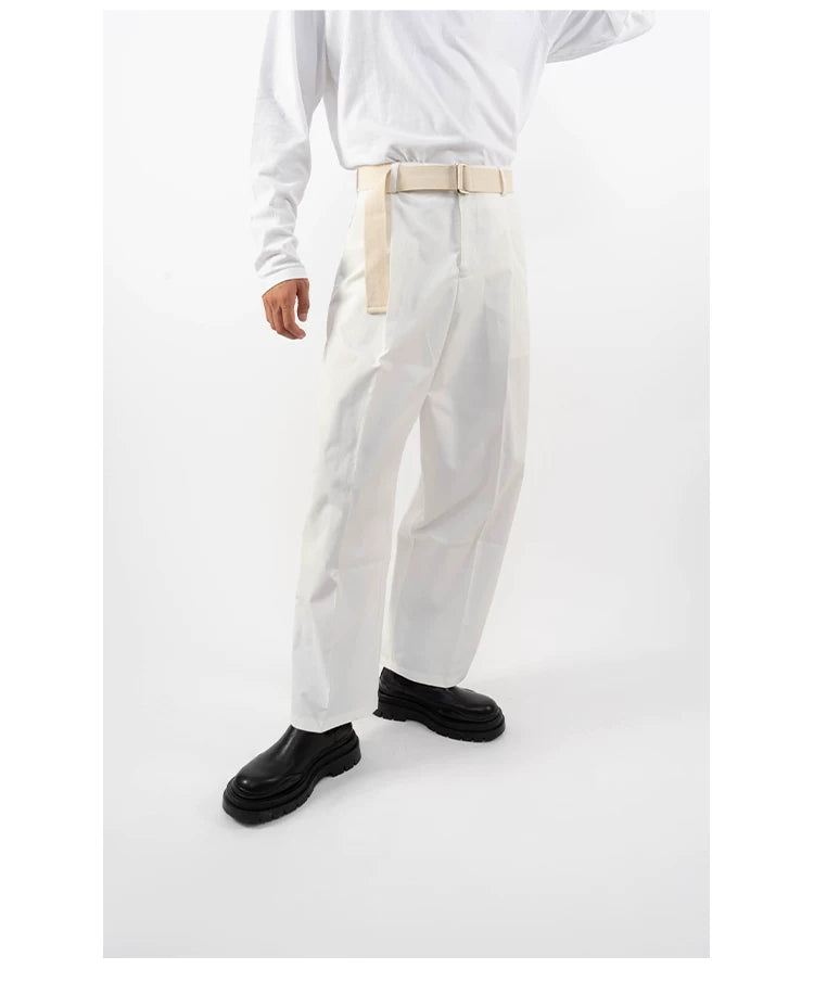 Men's Multicolor Loose Straight Cropped Pants