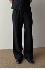Drawstring Straight Leg Linen Lyocell Pants