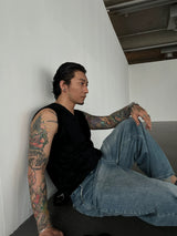 Black Sleeveless Knit Vest