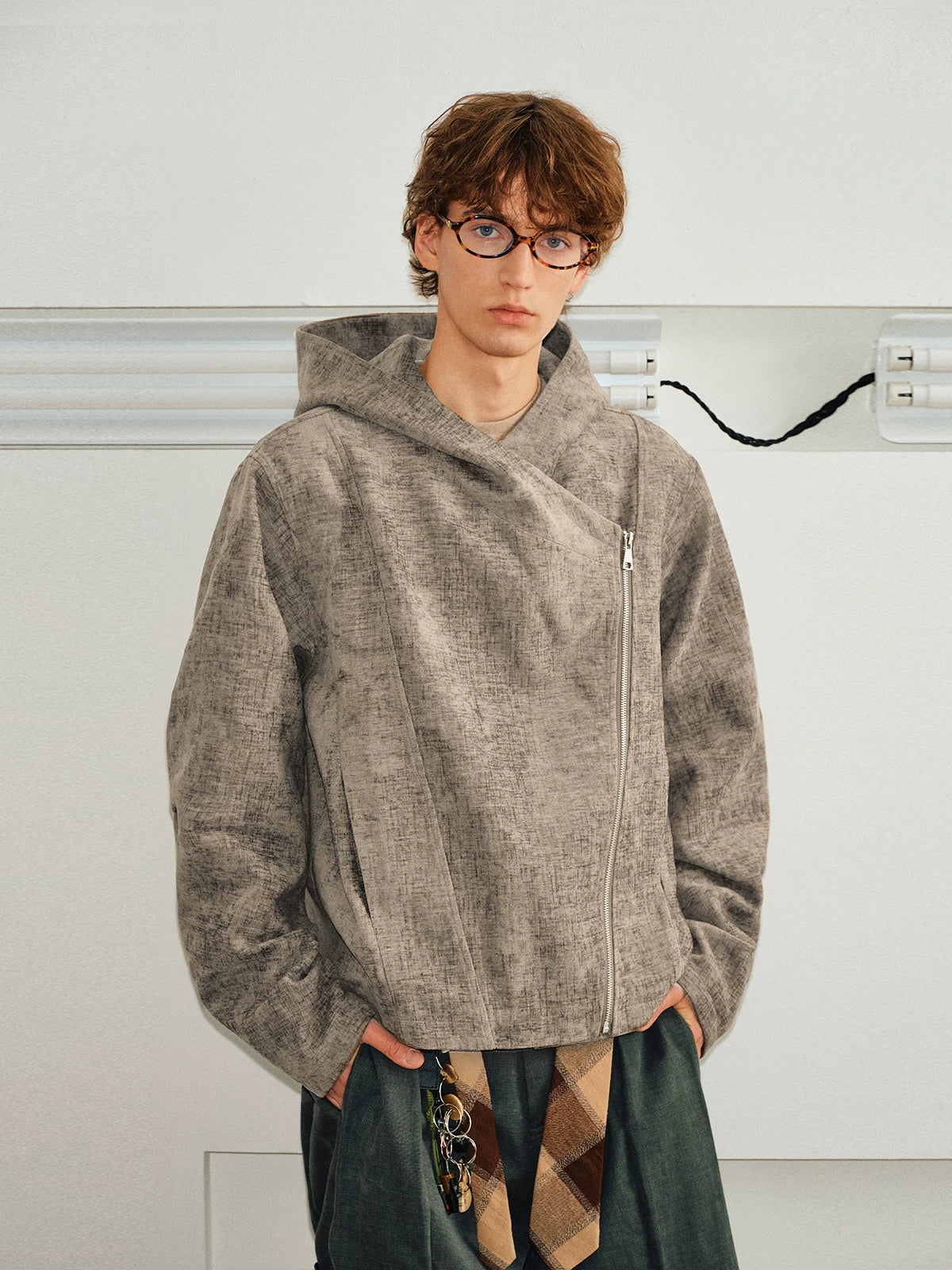 Men's Vintage Asymmetric Fleece Jacket