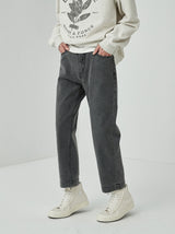 Vintage Washed Straight Ankle Jeans