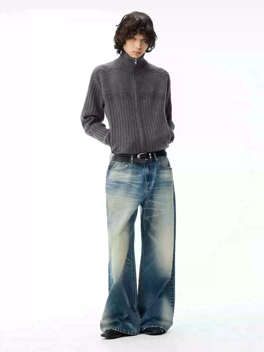 13.5 Oz Washed Denim Tapered Jeans