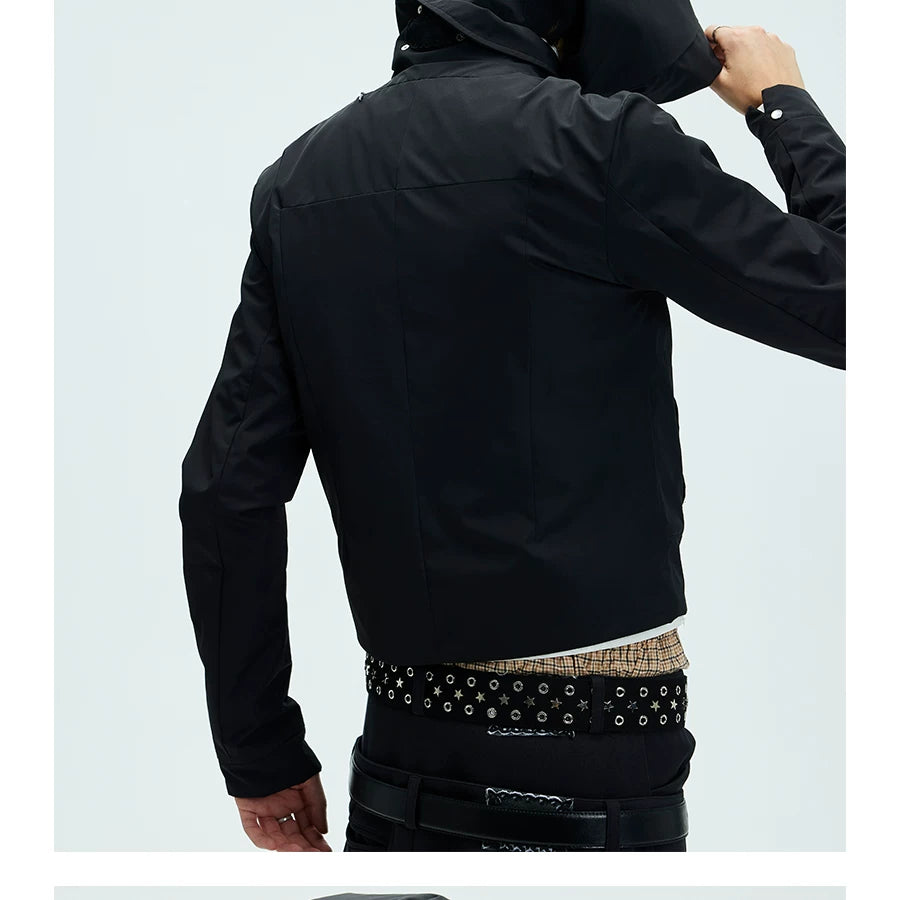 Short Detachable Hooded Waterproof Trench Coat