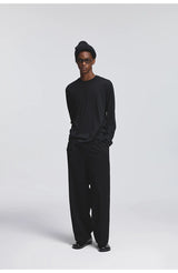 Pleated Elastic Waist Brushed Twill Slacks