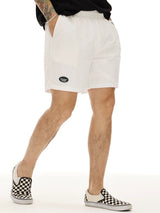 White Quick Dry Mesh Lined Shorts