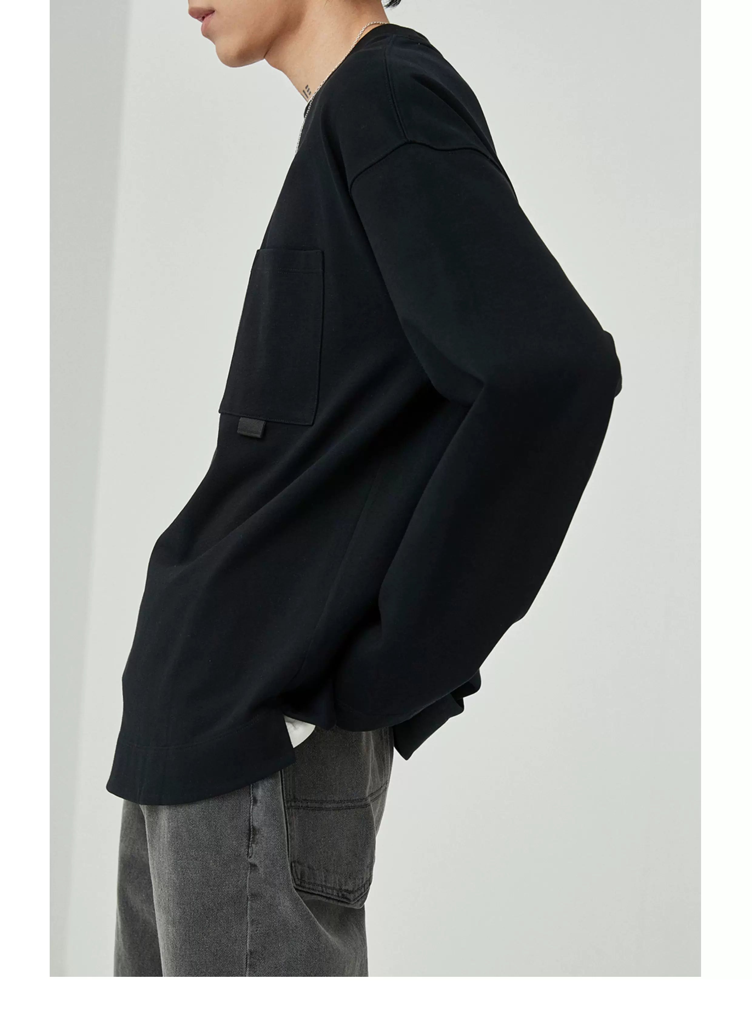 Ribbon Pocket Long Sleeve Tee