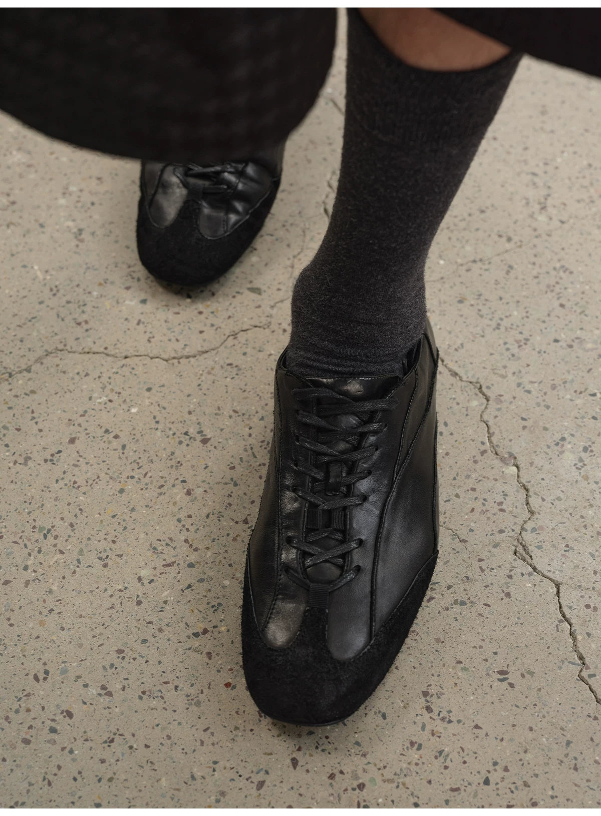 Washed Horsehide Deconstructed Trainers