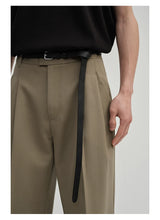 Waist-Adjustable Striped Flared Merino Wool Pants
