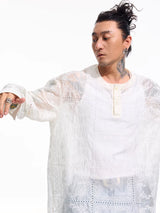 Long-Sleeve Embroidered Lyocell Shirts