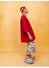 Men's Oversized Red Black White Tees