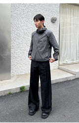 Men's Drawstring Waist Flared Suit Pants