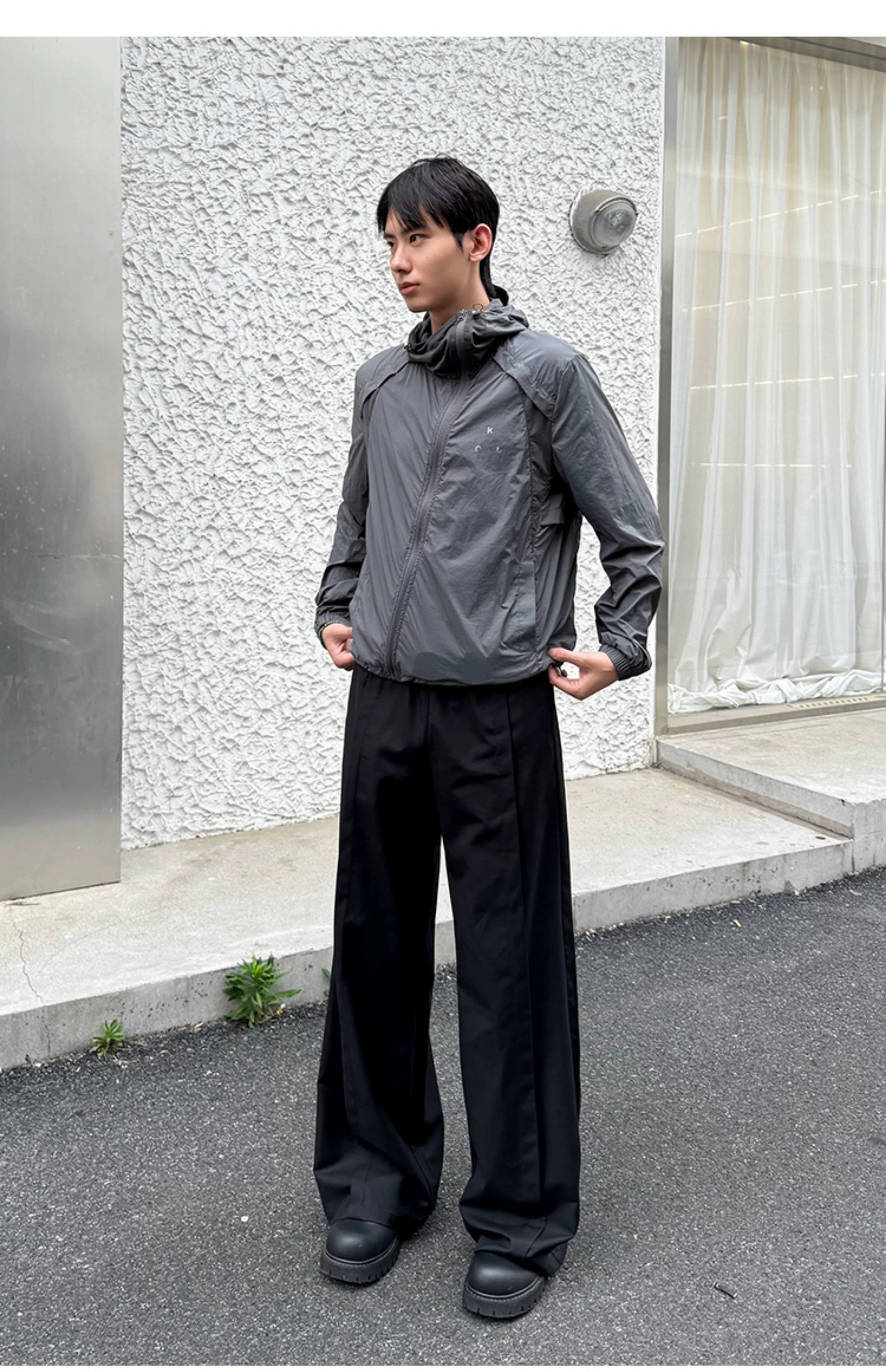 Men's Drawstring Waist Flared Suit Pants
