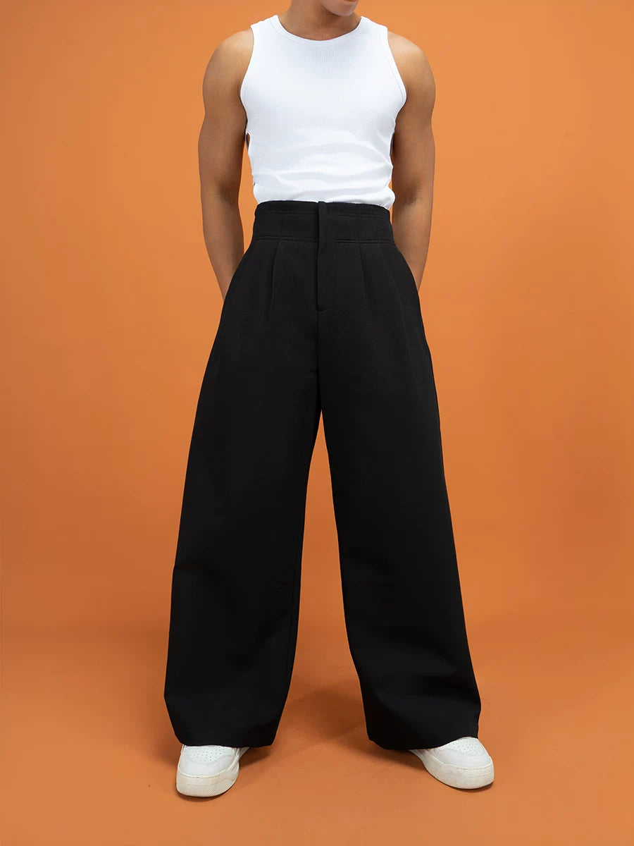 Black High Waist Wide Leg Pants