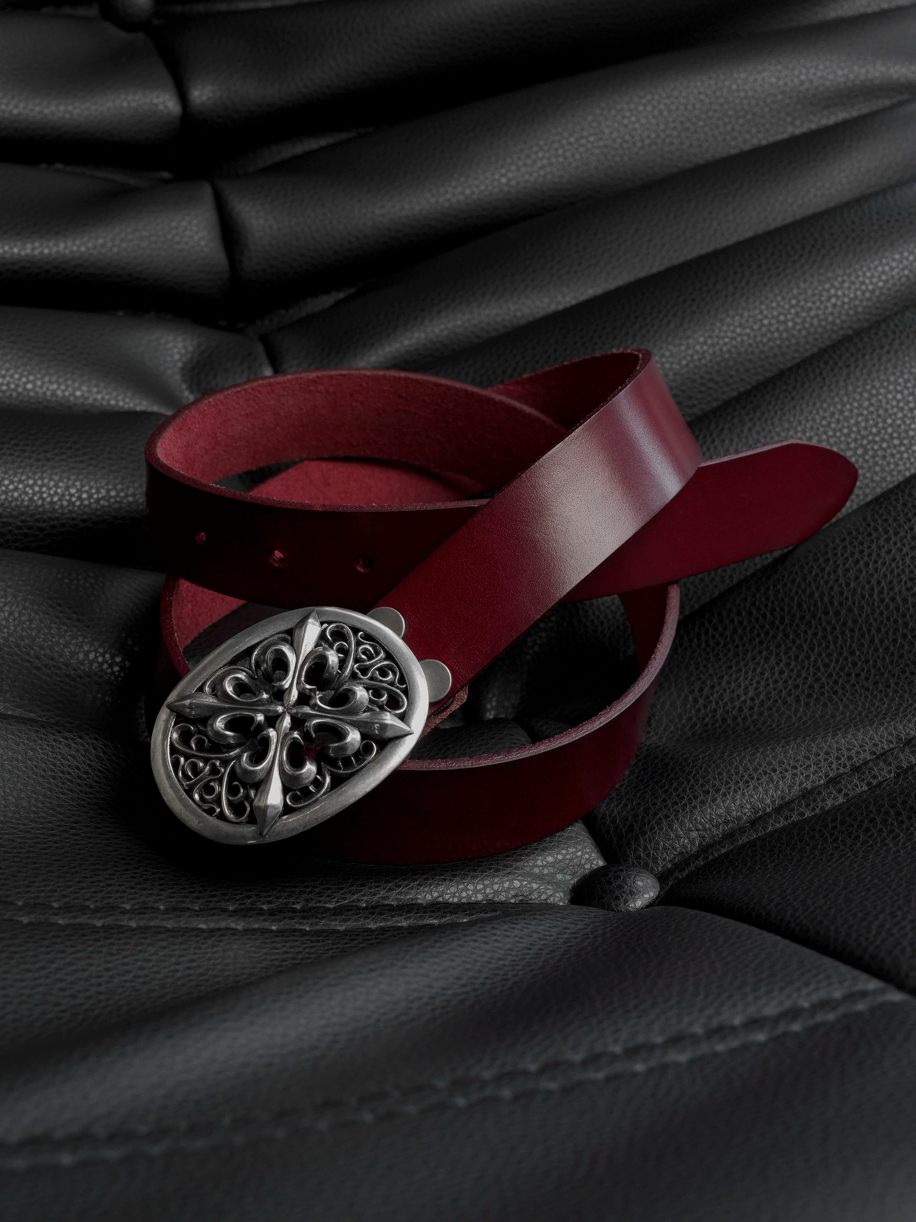 Dark Iris Silver Vintage Cowhide Belt