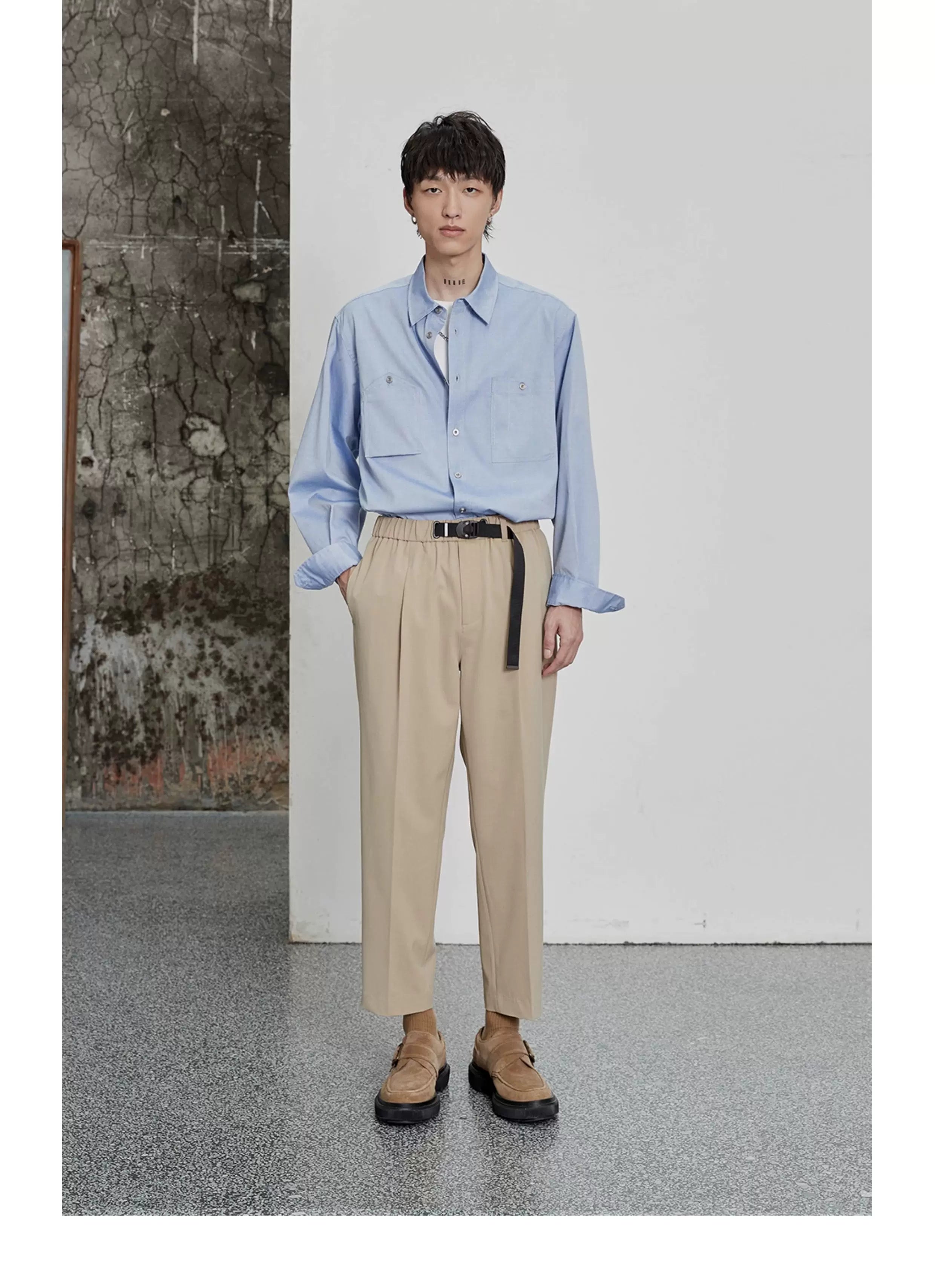 80s Cotton Oxford Asymmetric Pocket Shirt