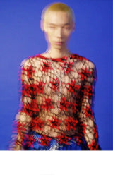 Oversized Y2K Star Mesh Sweater