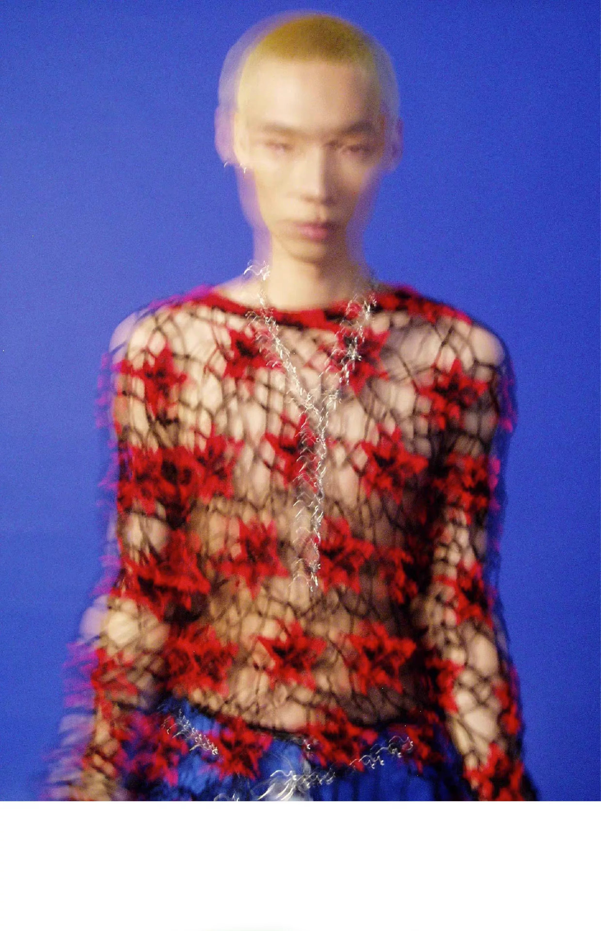 Oversized Y2K Star Mesh Sweater
