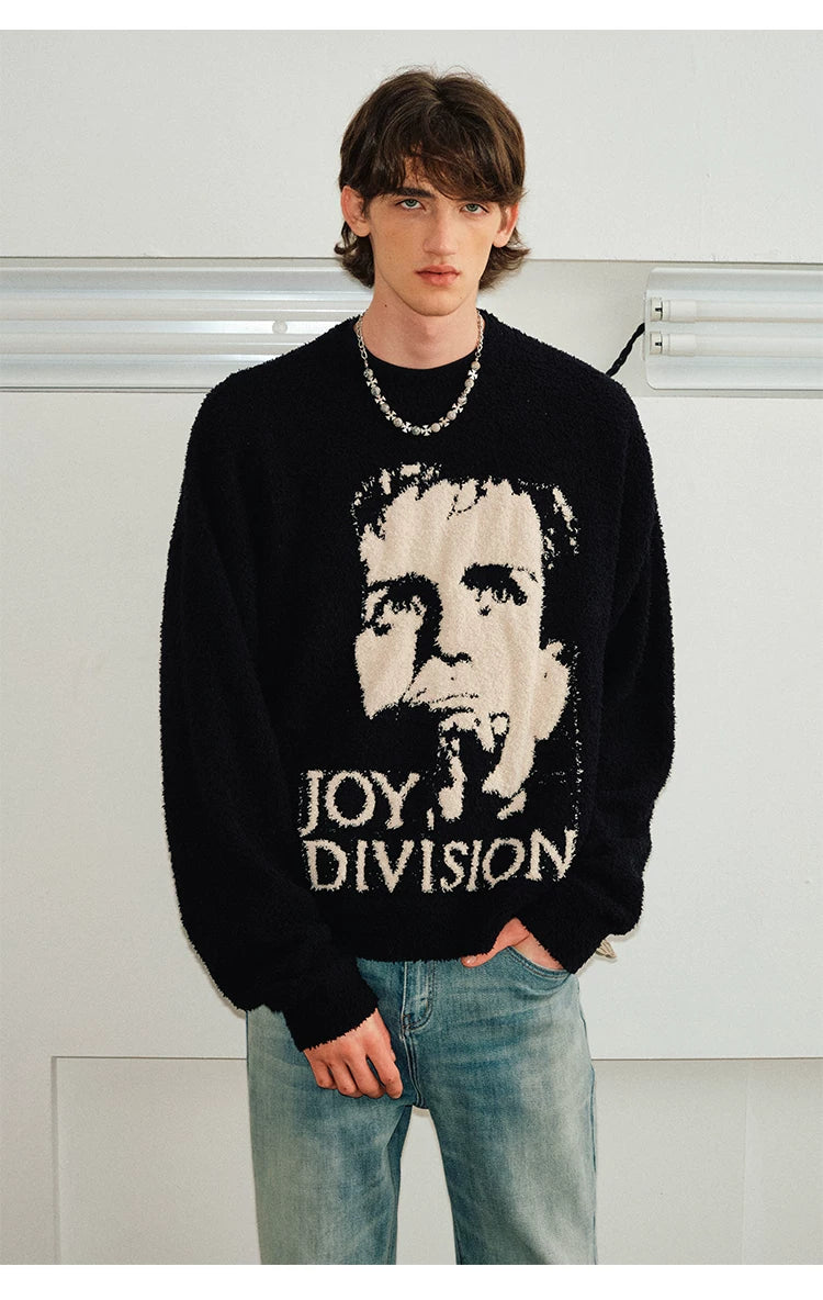 Couple’s Faux Mink Portrait Jacquard Sweaters