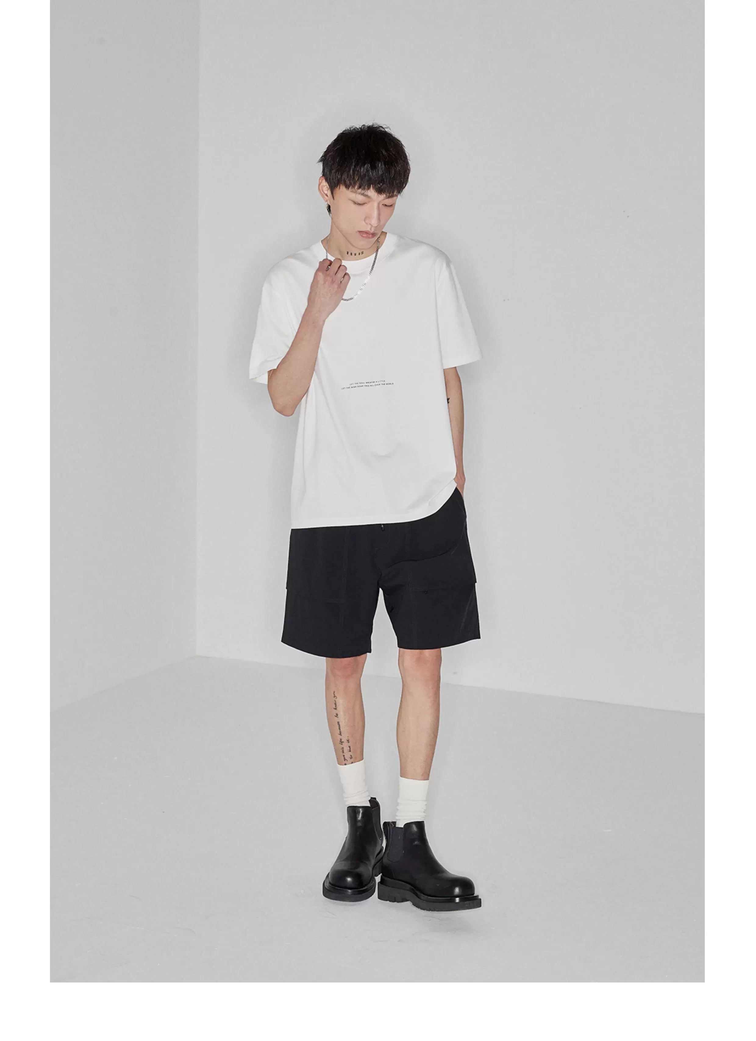 Plaid Multi-Pocket Elastic Waist Shorts