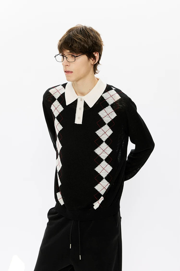 Men’s 100% Lyocell Diamond Knit Polo