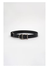 Black Vintage Silver Buckle Leather Belt