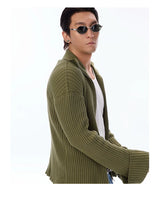 Cotton Ribbed Double Zipper Cardigan