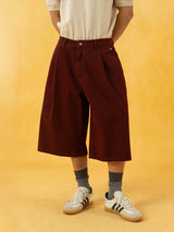 Men's Red Khaki Loose Vintage Shorts