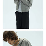 Two-Tone Cotton Embroidered Crop Zip Hoodie
