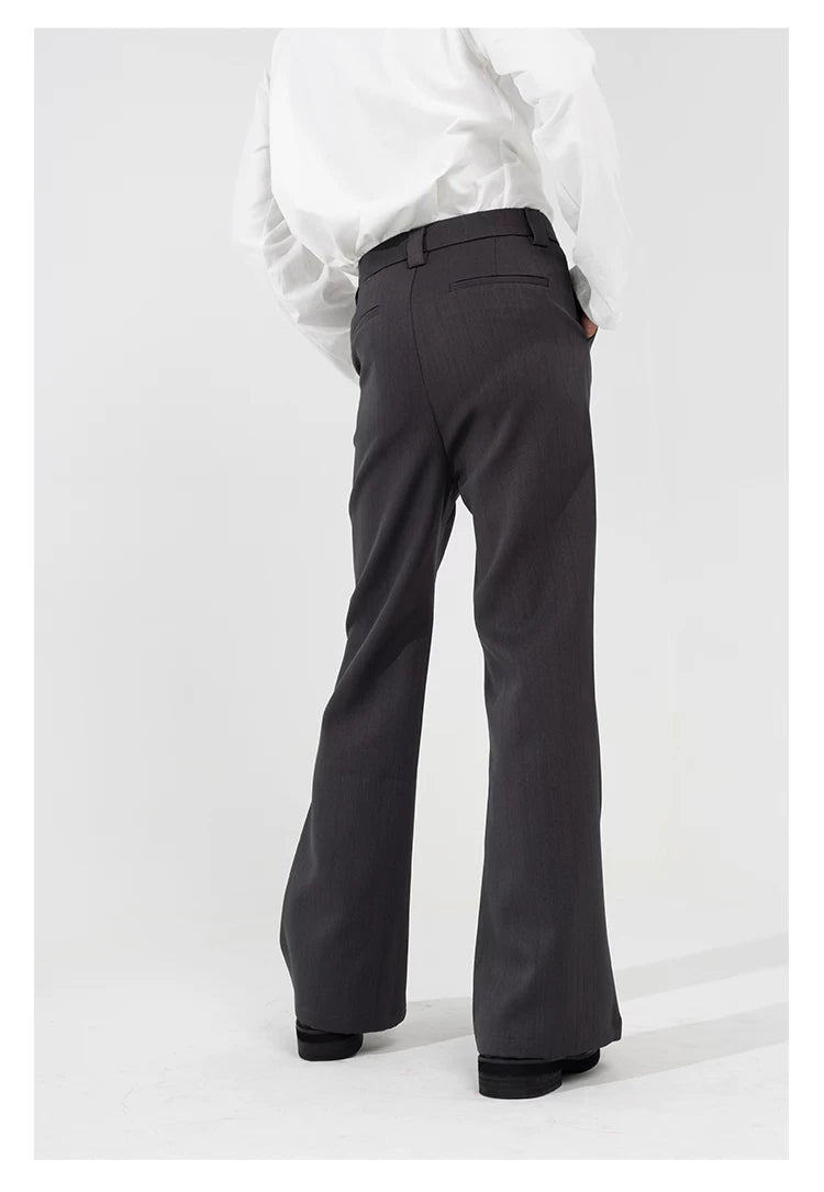 Men's Slim Striped Flared Casual Pants
