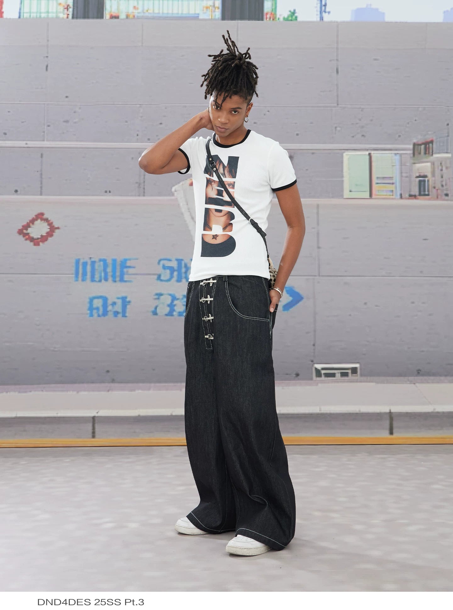 Slim Nerd Punk Portrait Print Tee