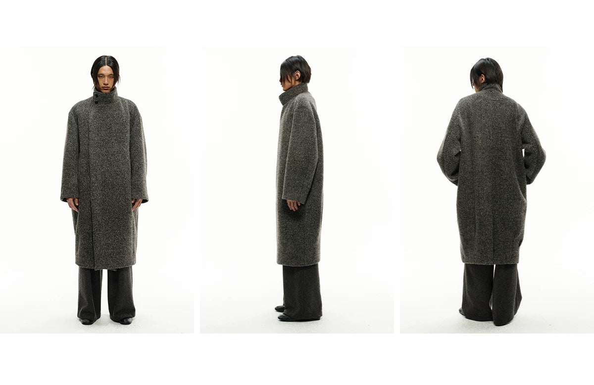 Pleated Back Wrap Cocoon Coat