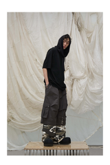 Skin-Friendly Short-Sleeve Detachable Small Hooded Tee