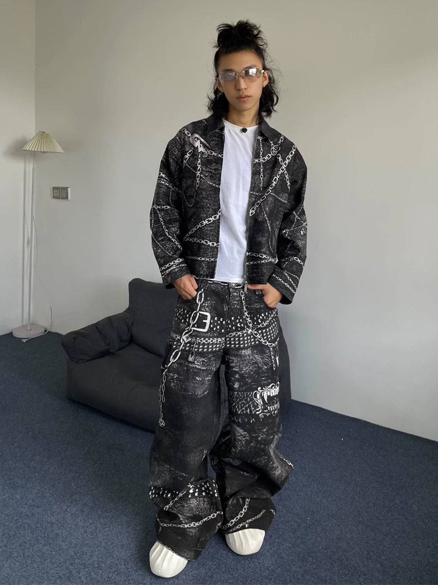 American Chain Print Detroit Work Jacket