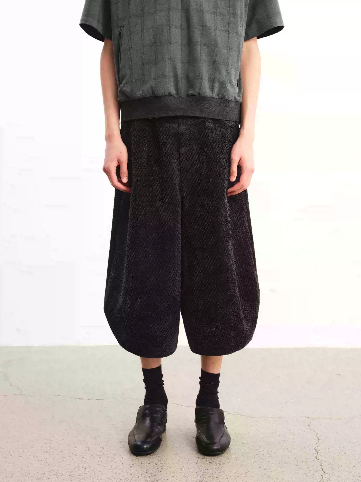 Loose Casual Twill Cropped Shorts