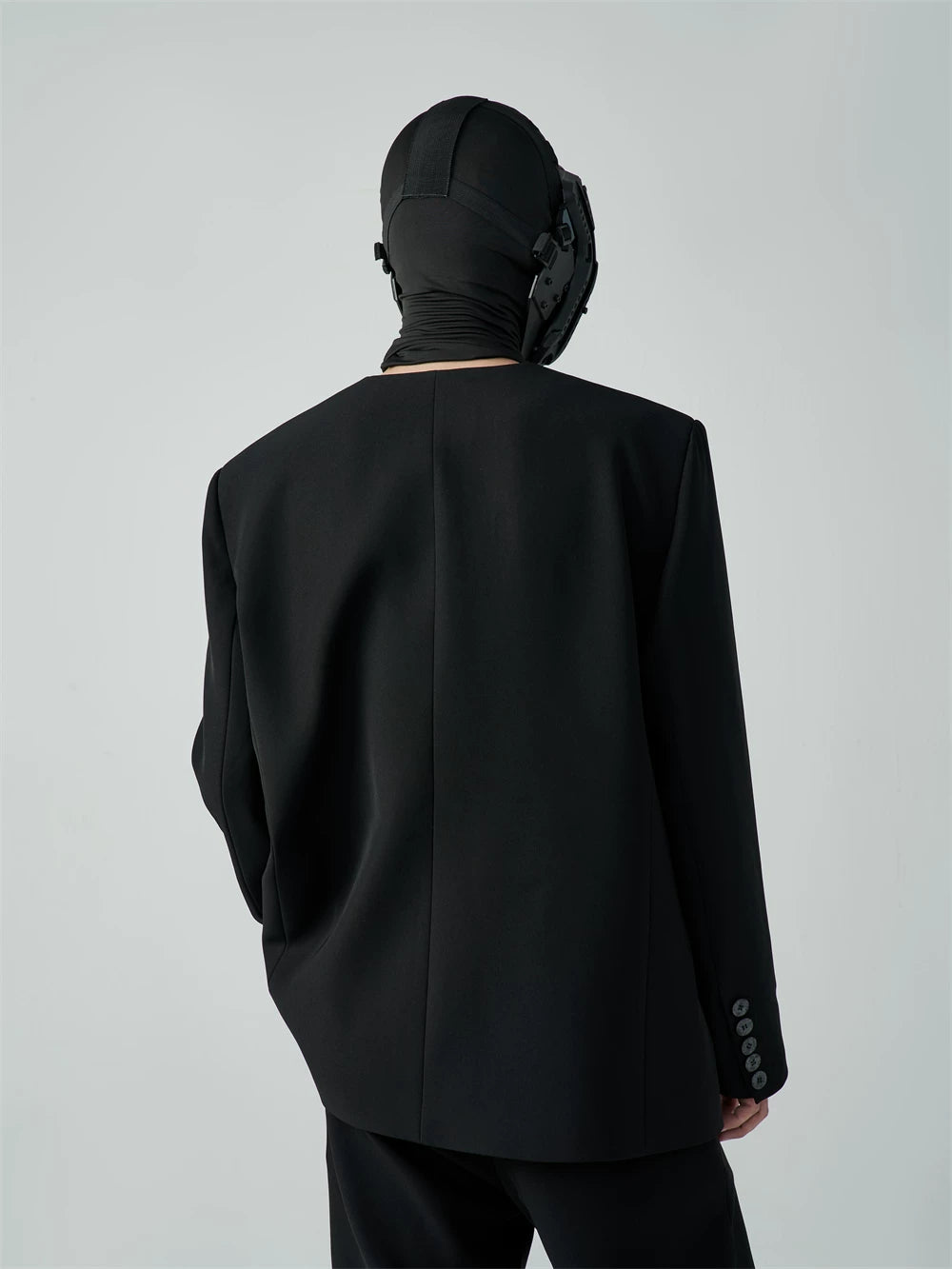 Unisex Loose Padded Uncollared Blazer