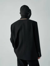 Unisex Loose Padded Uncollared Blazer