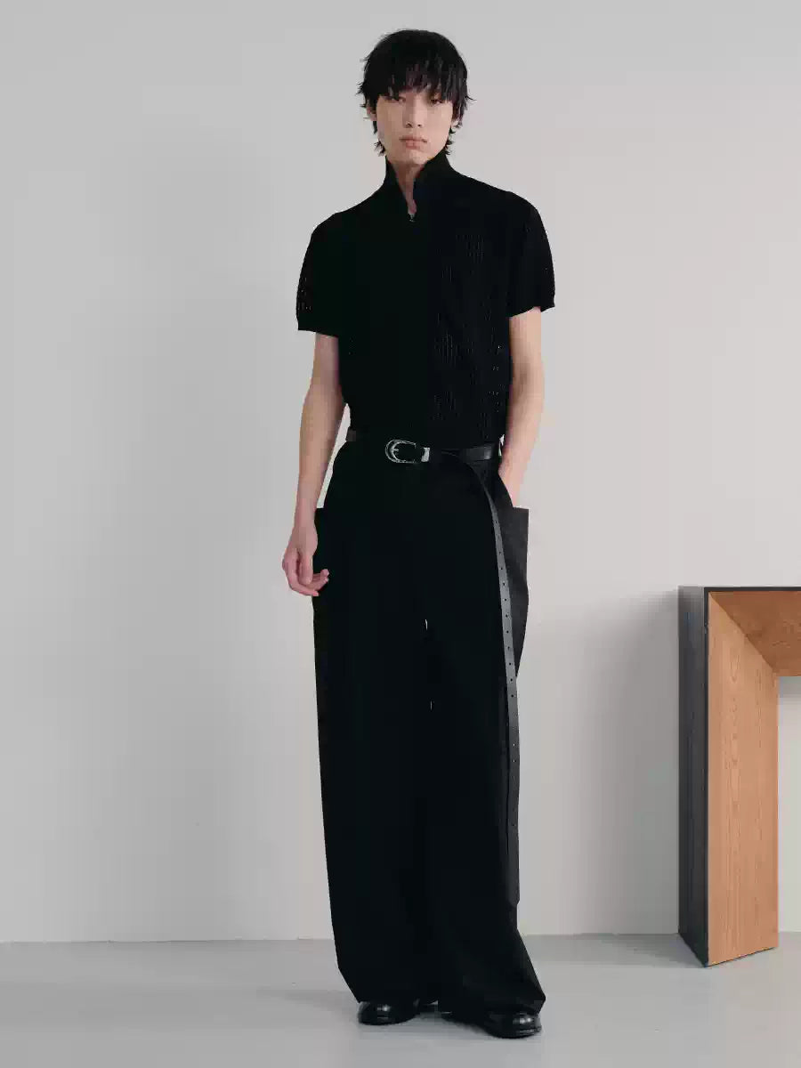 Straight Leg Side Pocket Dress Trousers