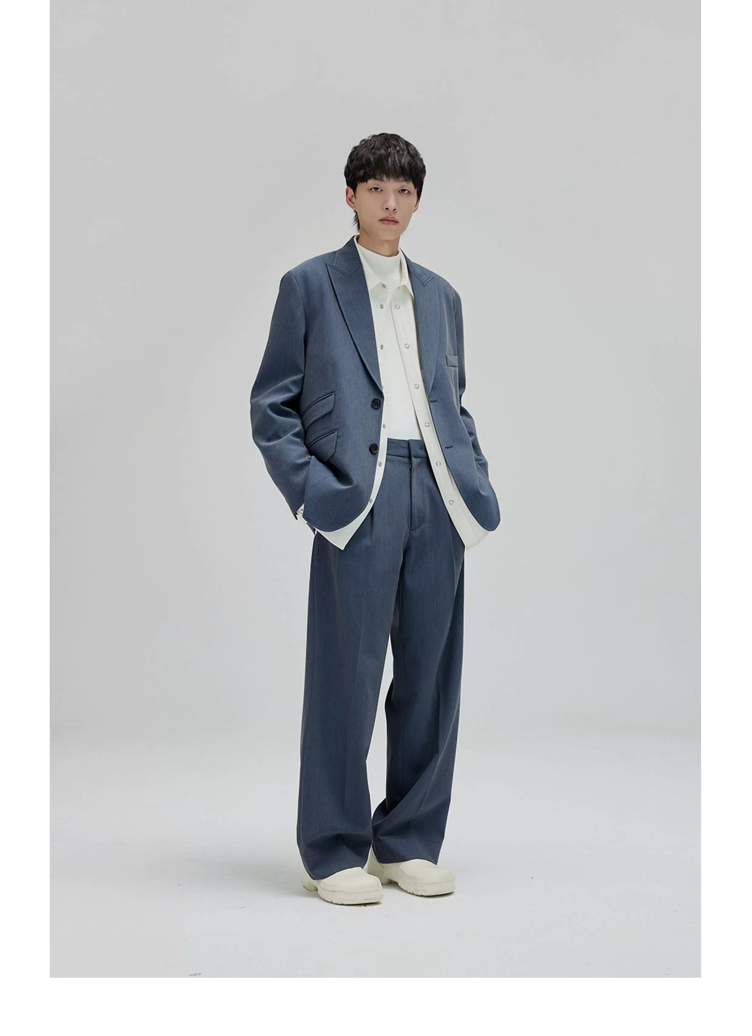 Vintage Pleated Wide Waist Casual Pants